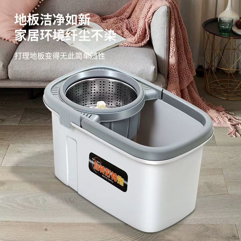 Extra Large and Thickened Household Rotary Mop, Wet and Dry Dual-Use, Hands-Free Flat Mop Bucket, Lazy Mopping Master, Cleans Every Mop in One Go