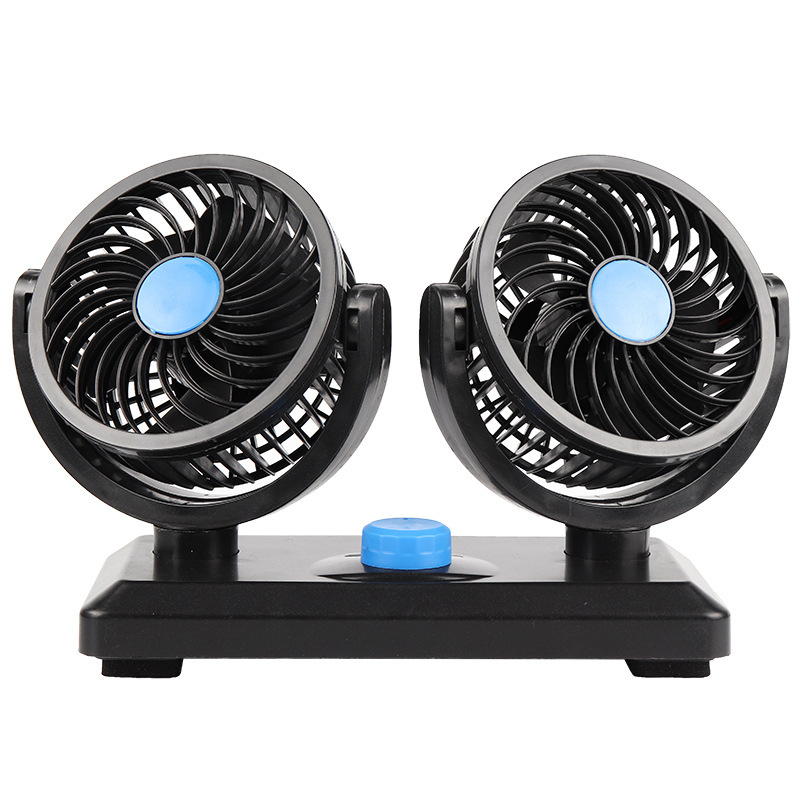 Powerful car fan, high-volume airflow for cars, trucks, and vans, 24V cooling, 12V dual-head electric fan.