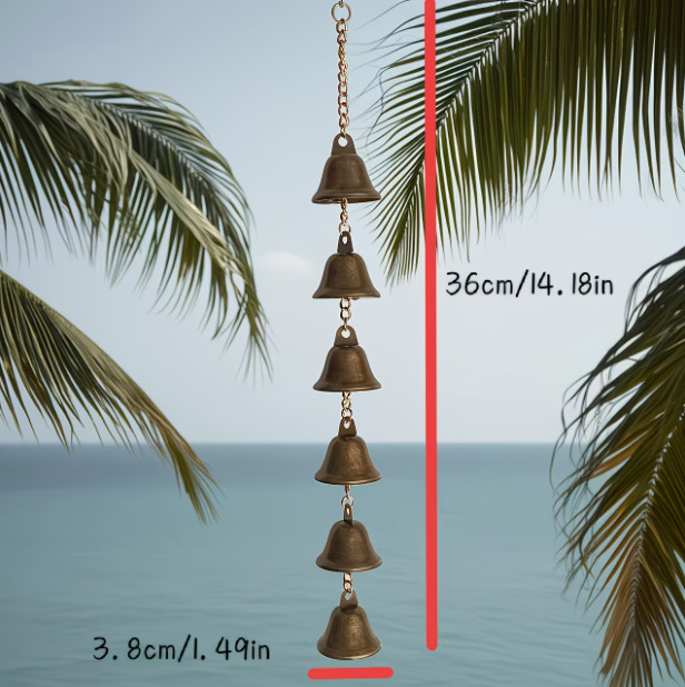 1pc metal wind chime wrought iron hanging ornament with chain, suitable for outdoor garden decoration, home and patio decoration.