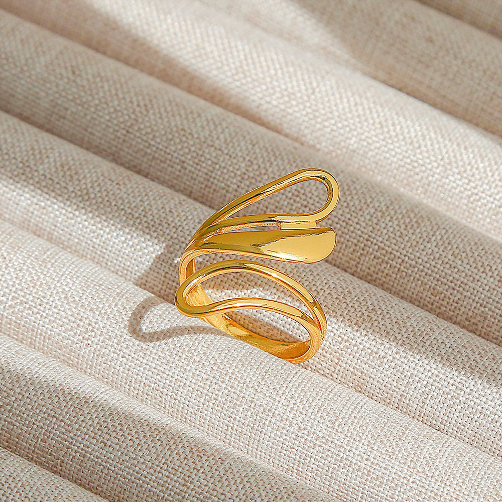 Cross-border popular adjustable titanium steel ring wholesale, retro hydraulic stainless steel ring with open design, unisex couple ring