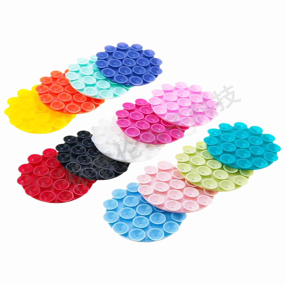 19-piece round silicone suction cup phone holder with adhesive backing, wireless charging bank, car anti-slip silicone suction cup