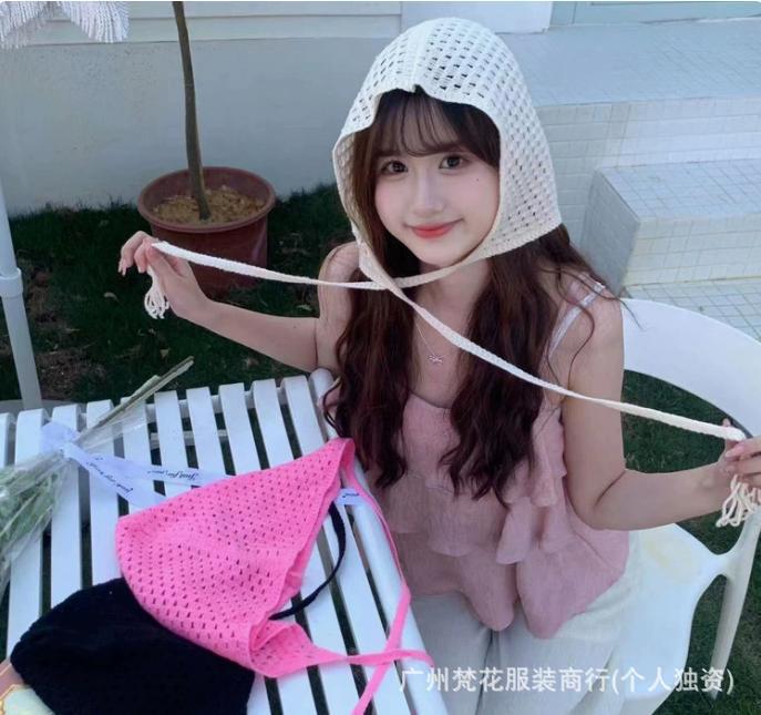 Cross-border foreign trade hollowed-out triangular scarf headband belt women's fashion ins layered women's skirt lace waist belt
