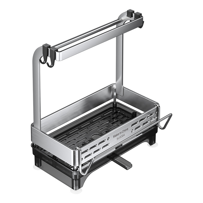 Cross-border exclusive 304 stainless steel cloth rack, draining basket, faucet storage rack, waterproof and moisture-proof, nail-free dishcloth rack