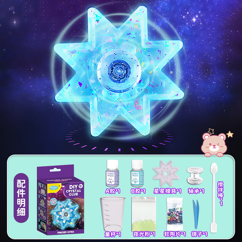 DIY fidget spinner for kids, glow-in-the-dark, finger toy for girls aged 6 and up, stress-relieving gift for Children's Day.