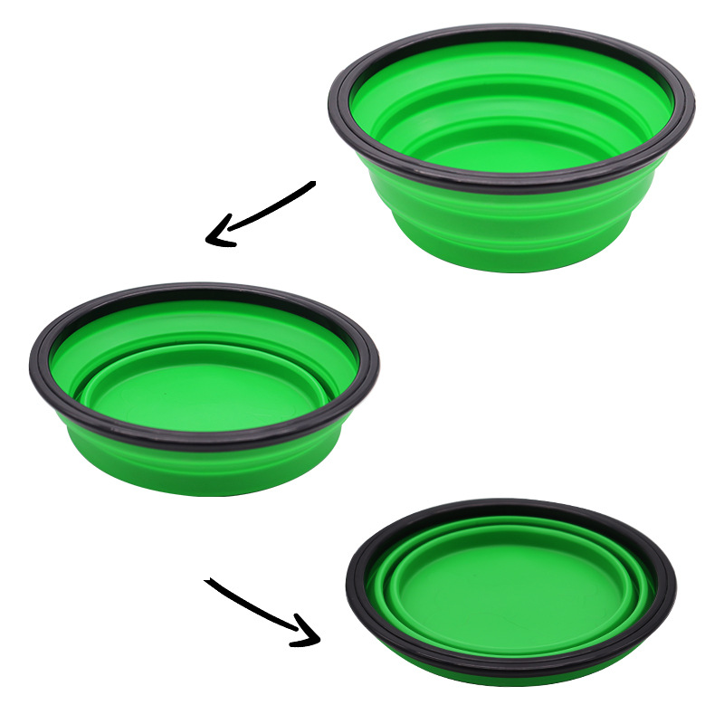 Wholesale of TPE dog basins, dog bowls, anti-tipping dog drinking bowls, outdoor portable large-capacity pet folding bowls