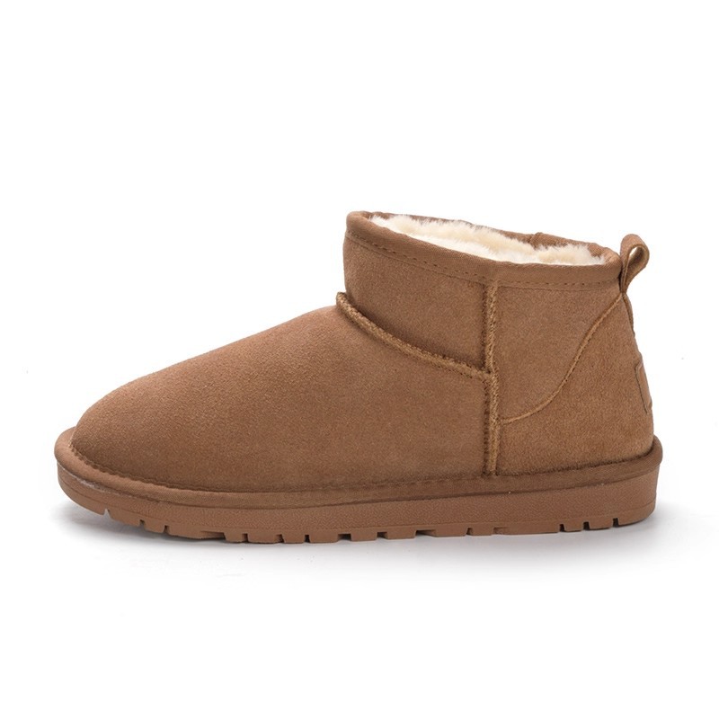 Zhou Dongyu's mini snow boots for women, with thickened fleece and fur in one, are a couple's warm large-sized cotton shoes for women
