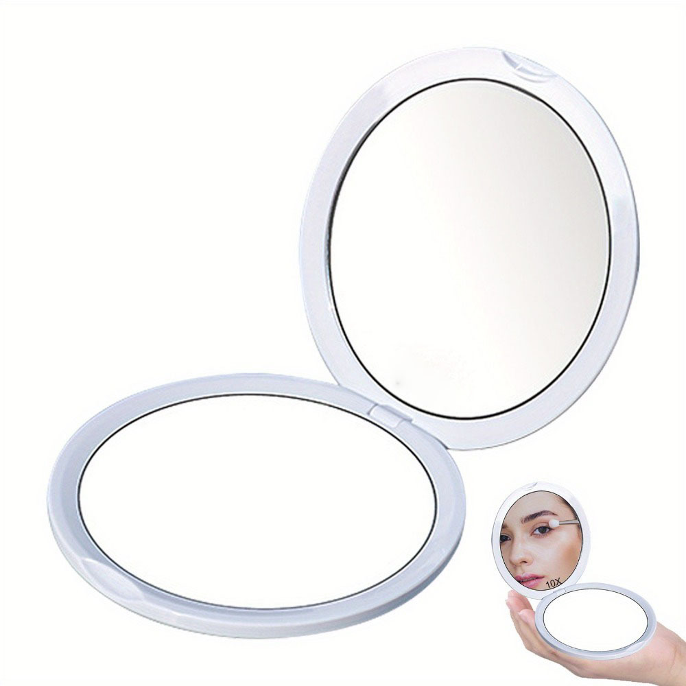 Double-sided flip-top handheld 10X 20X 30X magnifying makeup mirror, high-definition portable, 30x magnification for pimple extraction.