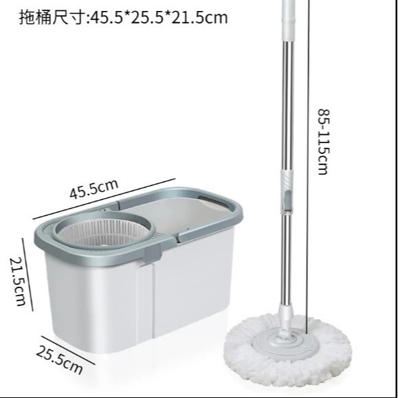 Rotating mop bucket, spin dry mop bucket, household hands-free mop bucket, dual-drive wet and dry mop bucket