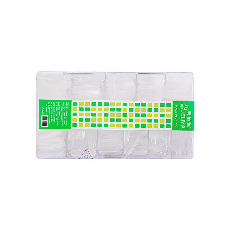 Jieliya nail art stickers, full size replacement, salon-grade matte teardrop half-application, ultra-thin extension transparent