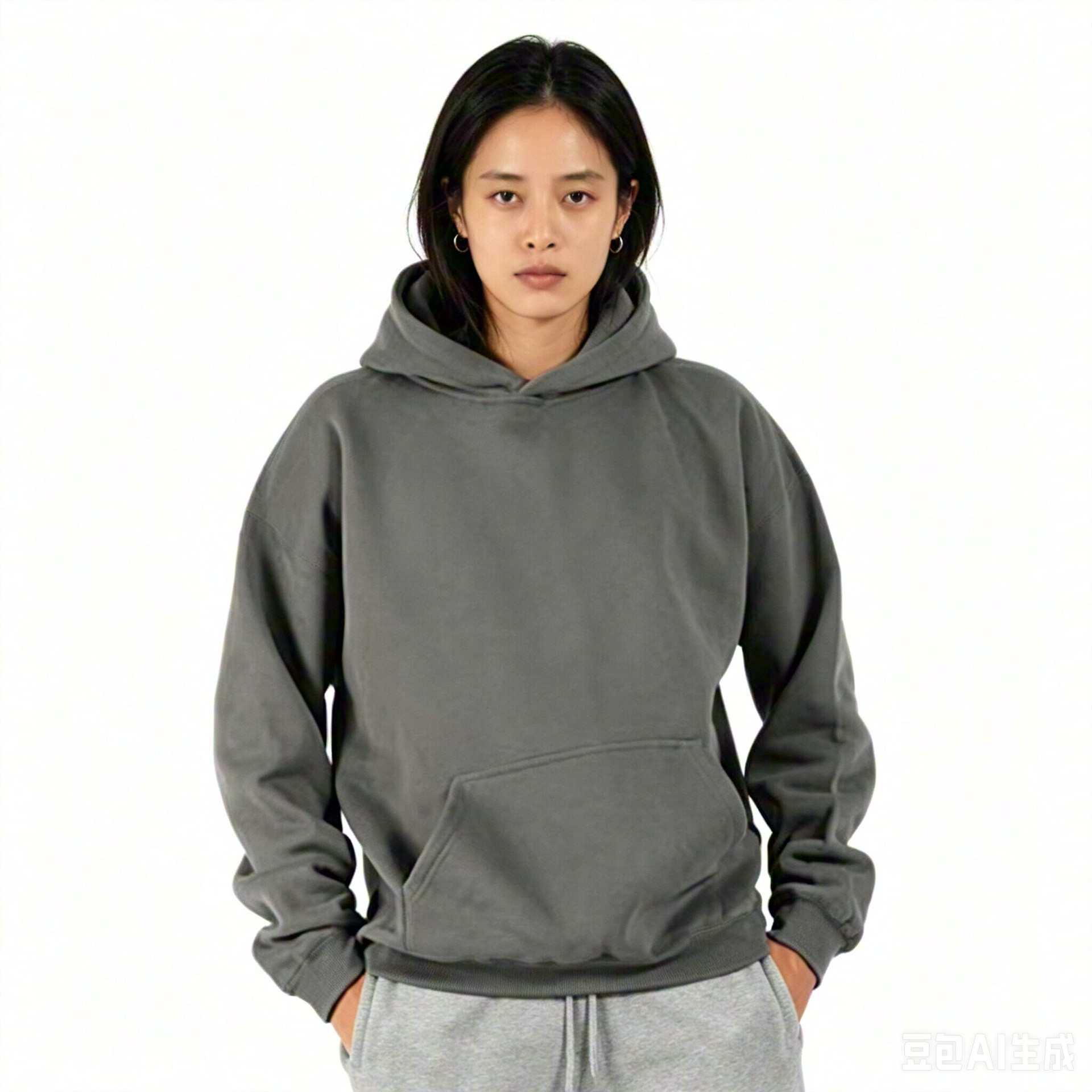Cross-border Amazon independent station men's and women's hoodies, autumn and winter fleece fashion hoodies, solid color pullovers, loose sportswear