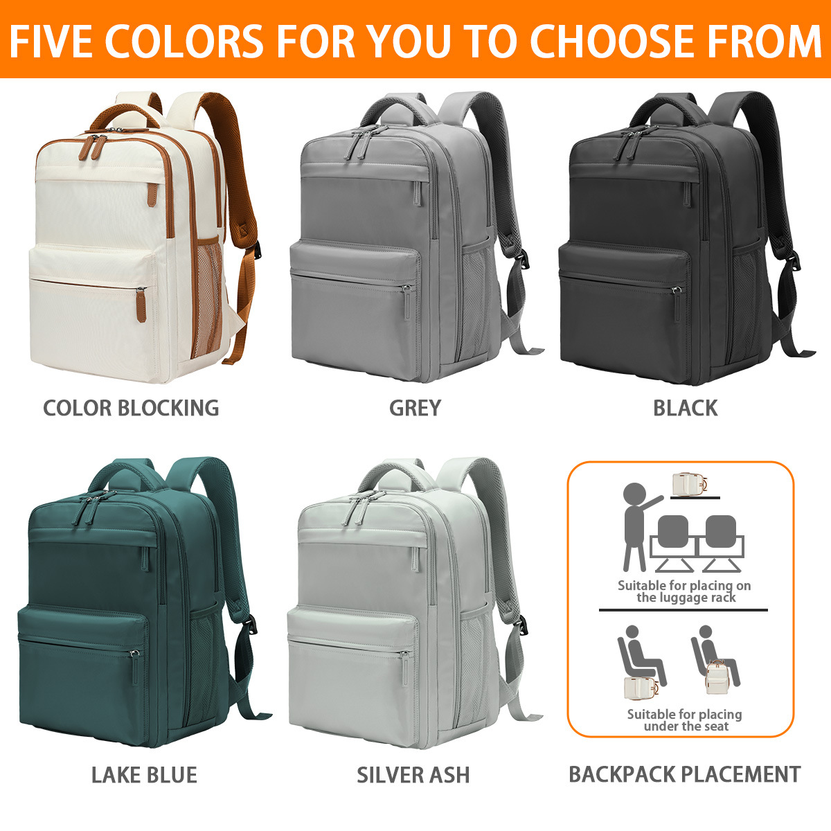Cross-border wholesale unisex backpack, simple design, large capacity, casual business laptop bag, waterproof.