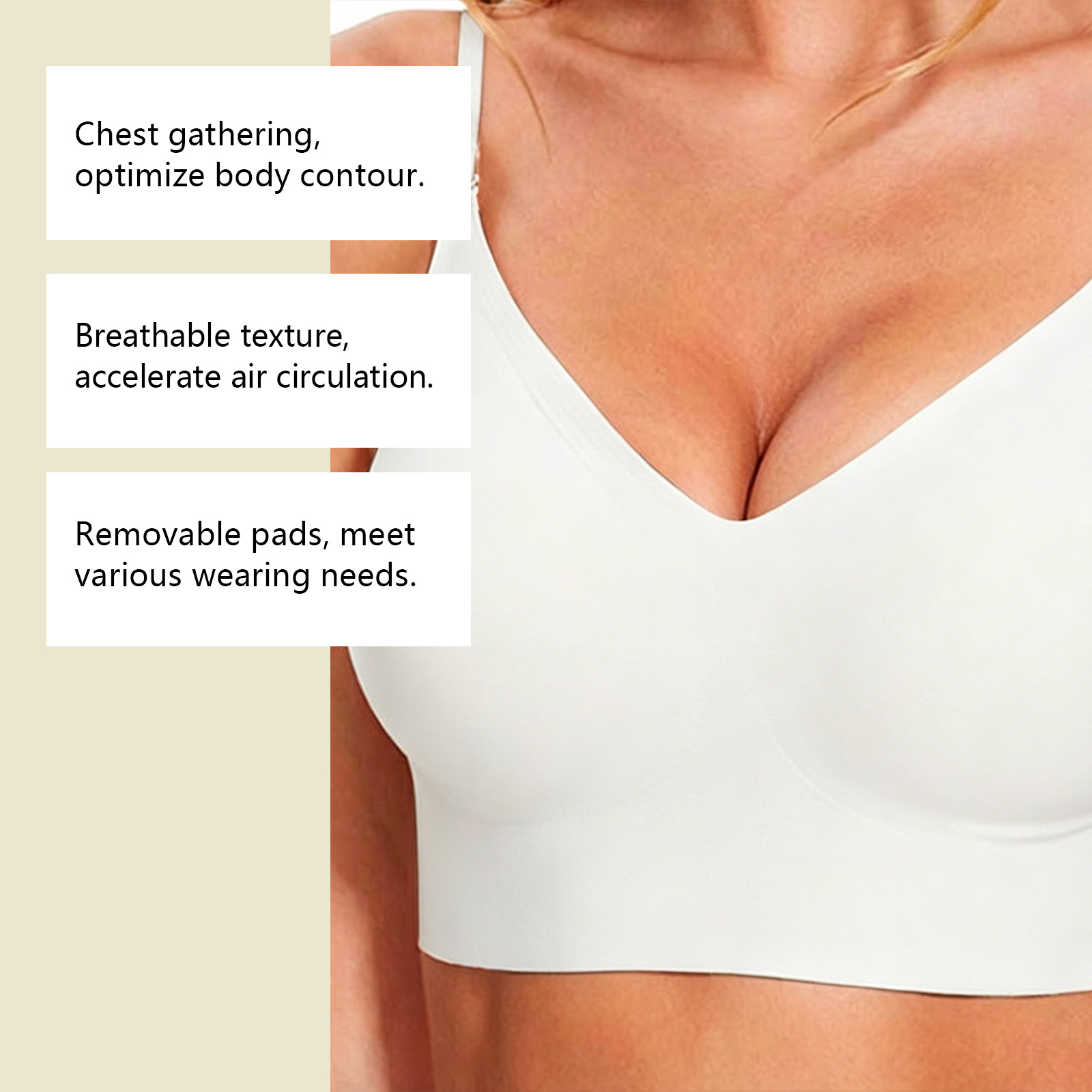 Zeriluna Sexy Backless Bra - Comfortable, Seamless, Fits the Body, Versatile Cross-Strap Design, Push-Up Bra