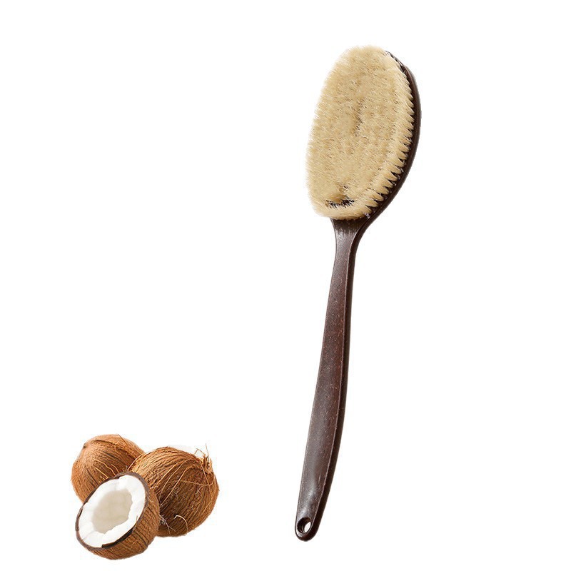 New Natural Boar Bristle Bath Brush, Long Handle, Lazy Bath Brush, Soft Bristle, Large Size, Perfect for Scrubbing Your Back