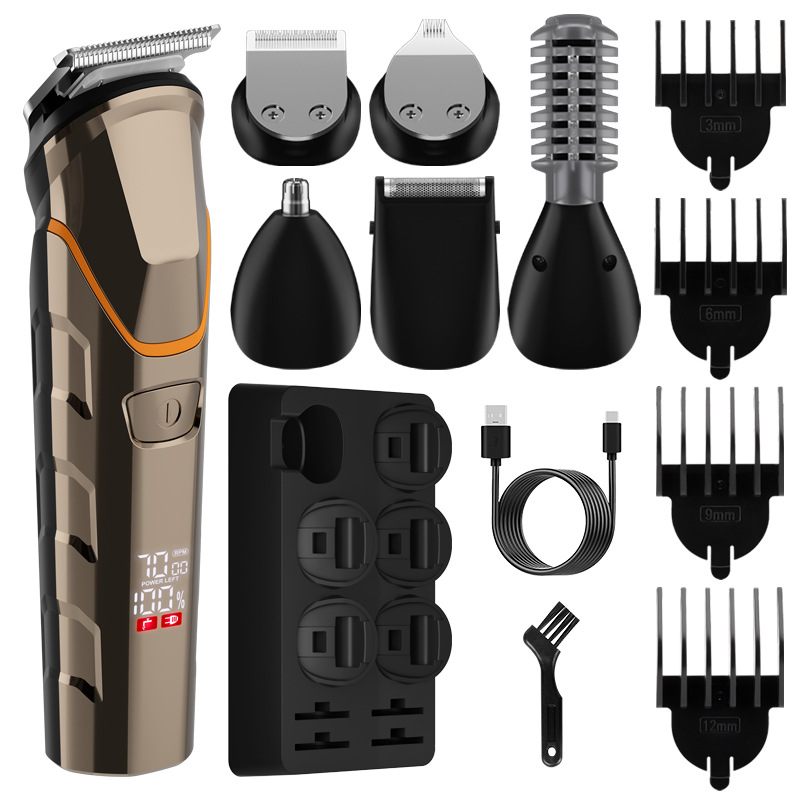A set of popular men's multi-functional electric hair clippers, hair salon engraving electric clippers, razors and nose hair clippers in Russia