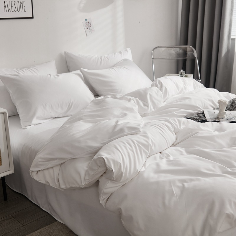 Hotel-grade pure white four-piece comforter set, complete seven-piece hotel bedding set.