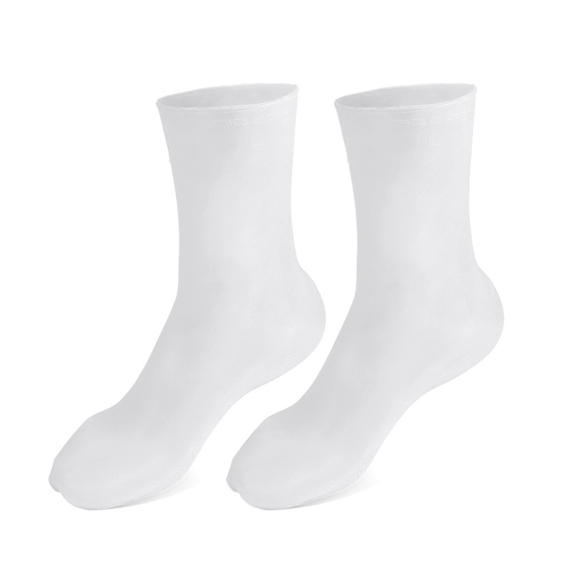 SEBS foot warmer socks with honeycomb anti-slip and pressure-relieving gel soles, unisex high-elasticity, skin-friendly silicone foot warmers, mid-calf socks.