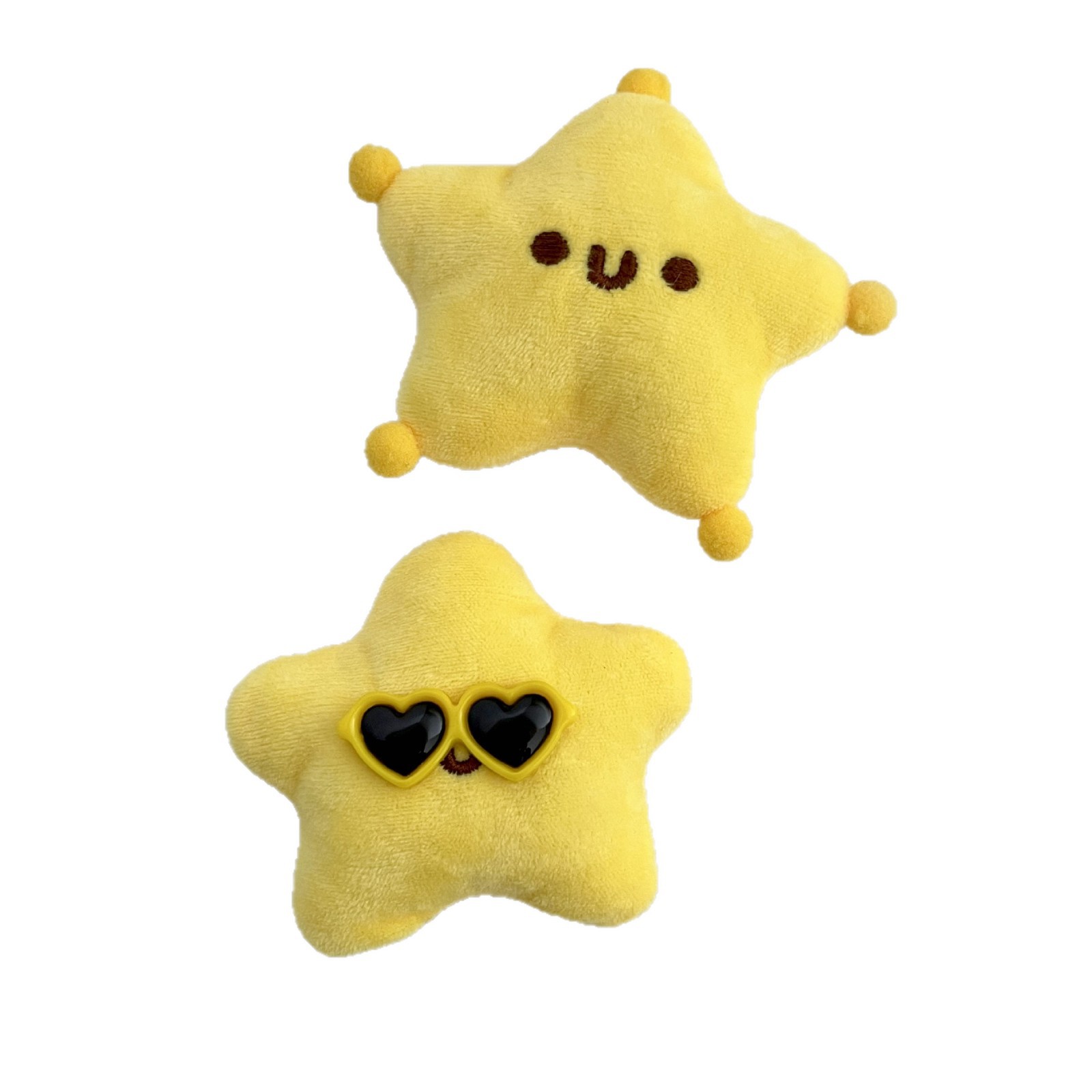 Cute cartoon plush five-pointed star pendant, star doll brooch, keychain, backpack charm, DIY accessories, smile