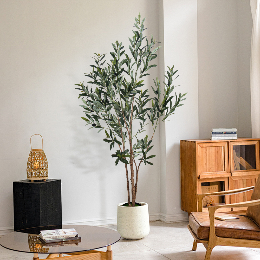 Cross-border TEMU specializes in providing artificial green plants, olive tree potted plants, and large indoor decorative artificial trees for home living rooms
