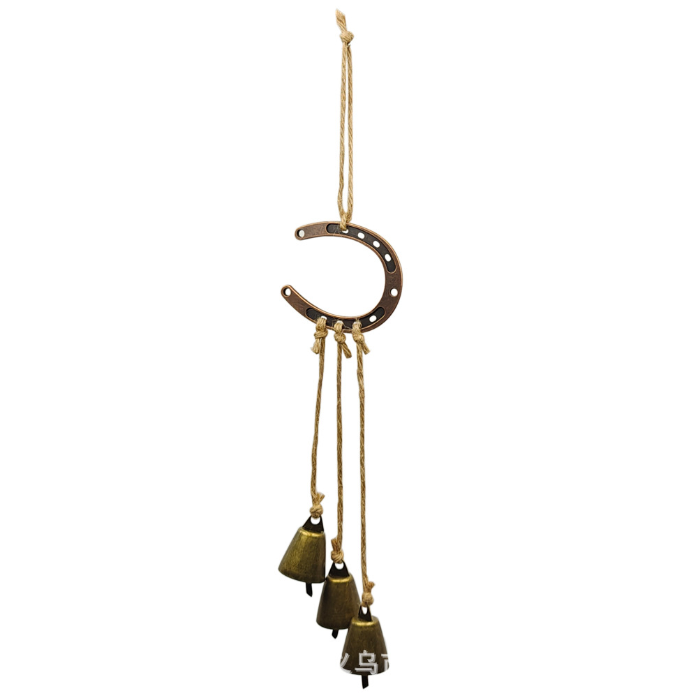 Cross-border Temu horseshoe bell pendant, altar witch bell decoration, home garden car decoration pendant
