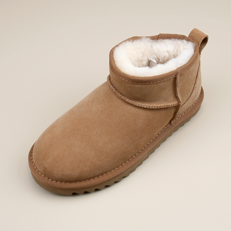 Thick-soled snow boots for women, winter with fleece and cotton, 2025 new style warm ankle boots, low-top short-top snow, Northeast cotton shoes for men