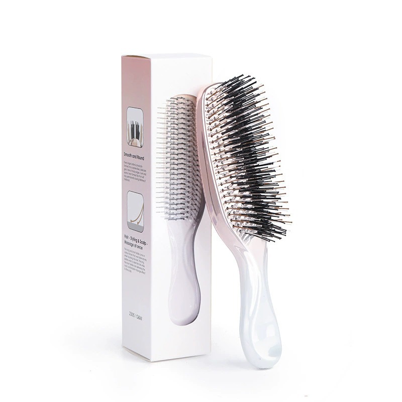 Amazon cross-border Zeus-style electroplated hair smoothing and massage comb, suitable for both wet and dry use, scalp cleaning and styling.