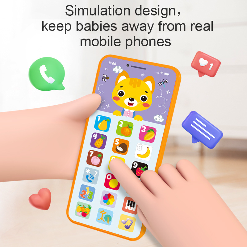 New cross-border e-commerce Western language children's mobile phone toy, multi-functional early education and intellectual stimulation simulation telephone charging smart learning machine