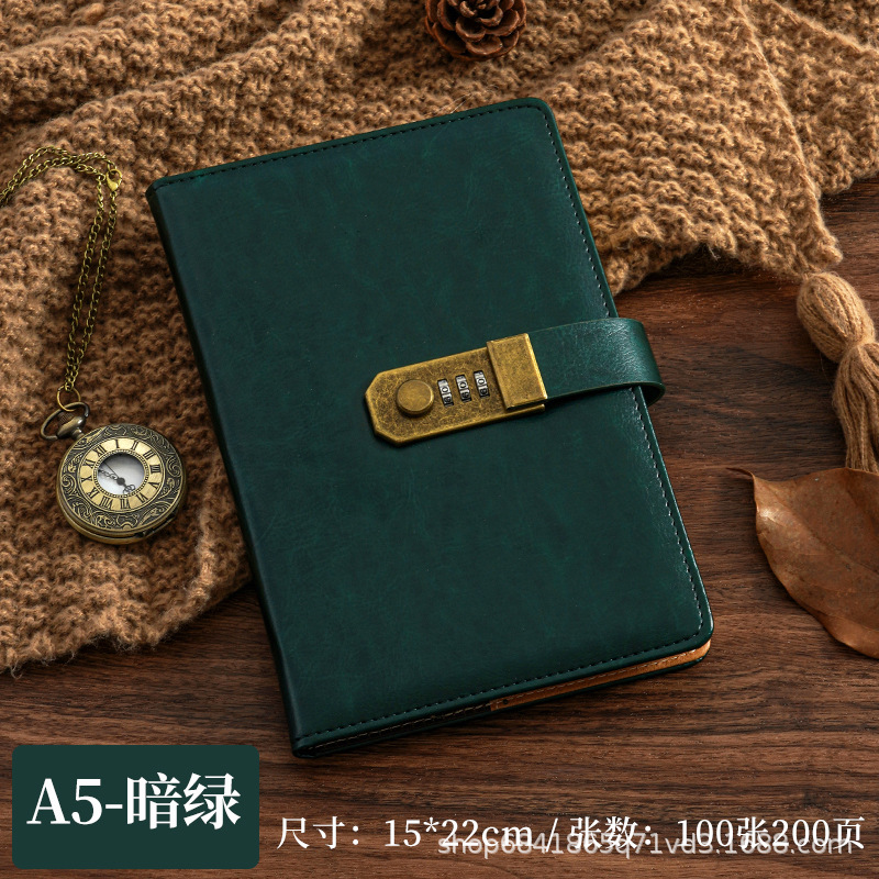 Foreign trade A5 password Lock Notebook Gift Box Set, Cross-border exclusive notebook, student diary notebook, creative and trendy
