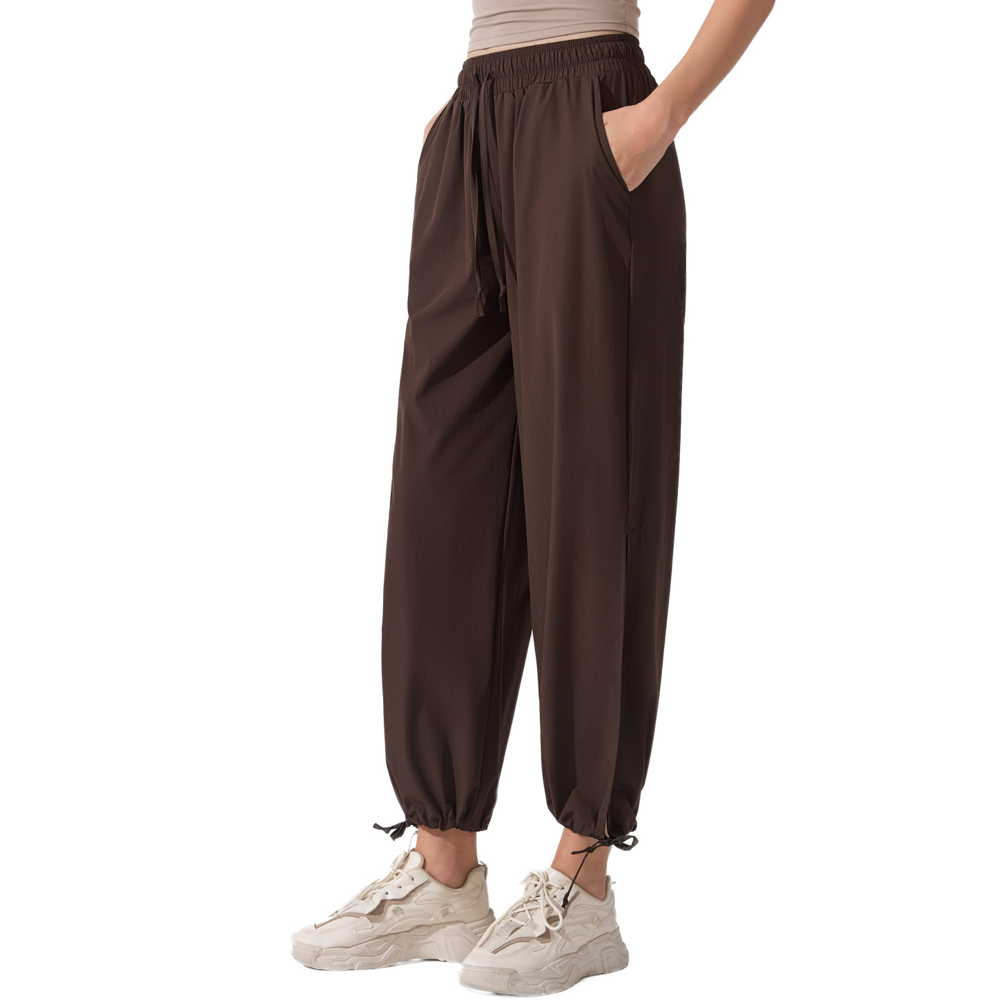 Cross-border Spring Nine-Point Loose Yoga Pants Training Plus Size Sports Pants High Elasticity Breathable Wide Leg Casual Pants Fitness