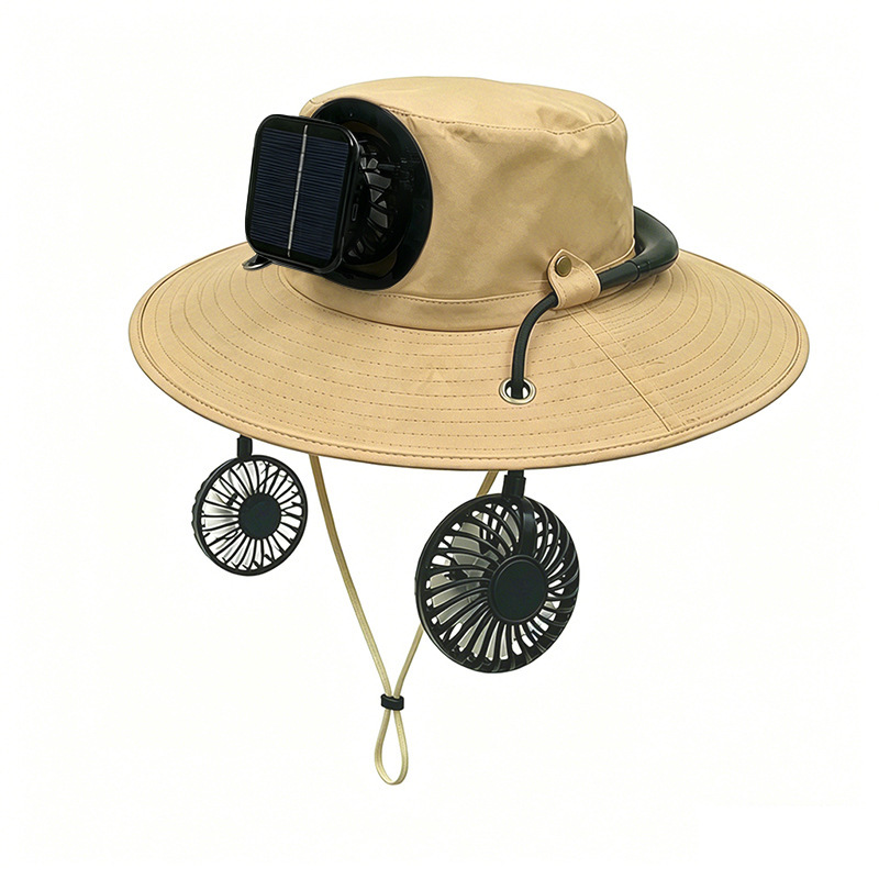 Cross-border solar usb charging fan hat, men's outdoor mountaineering, fishing, sunshade and sun protection fan fisherman hat