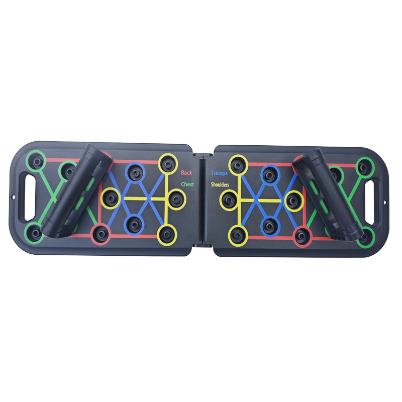 24-hole push-up board, multi-functional training board for adults, foldable with hidden handles, push-up support for chest muscle training.