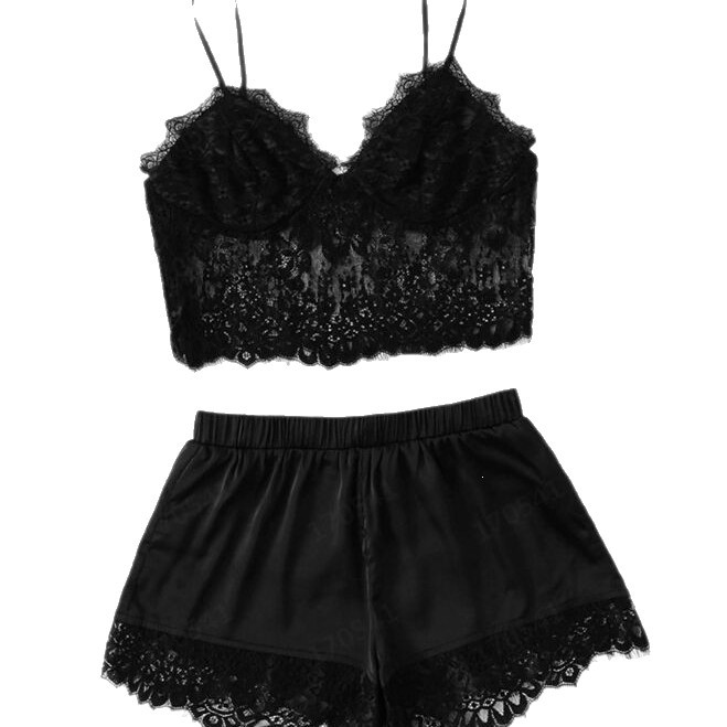 European and American style women's silk camisole princess nightgown sexy and seductive two-piece lingerie nightgown loungewear set