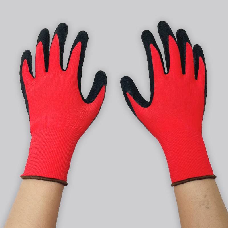13-needle nylon latex gloves from the manufacturer, puncture-resistant, wrinkle-resistant, impregnated, anti-slip, durable, breathable and wrinkle-resistant work protection gloves