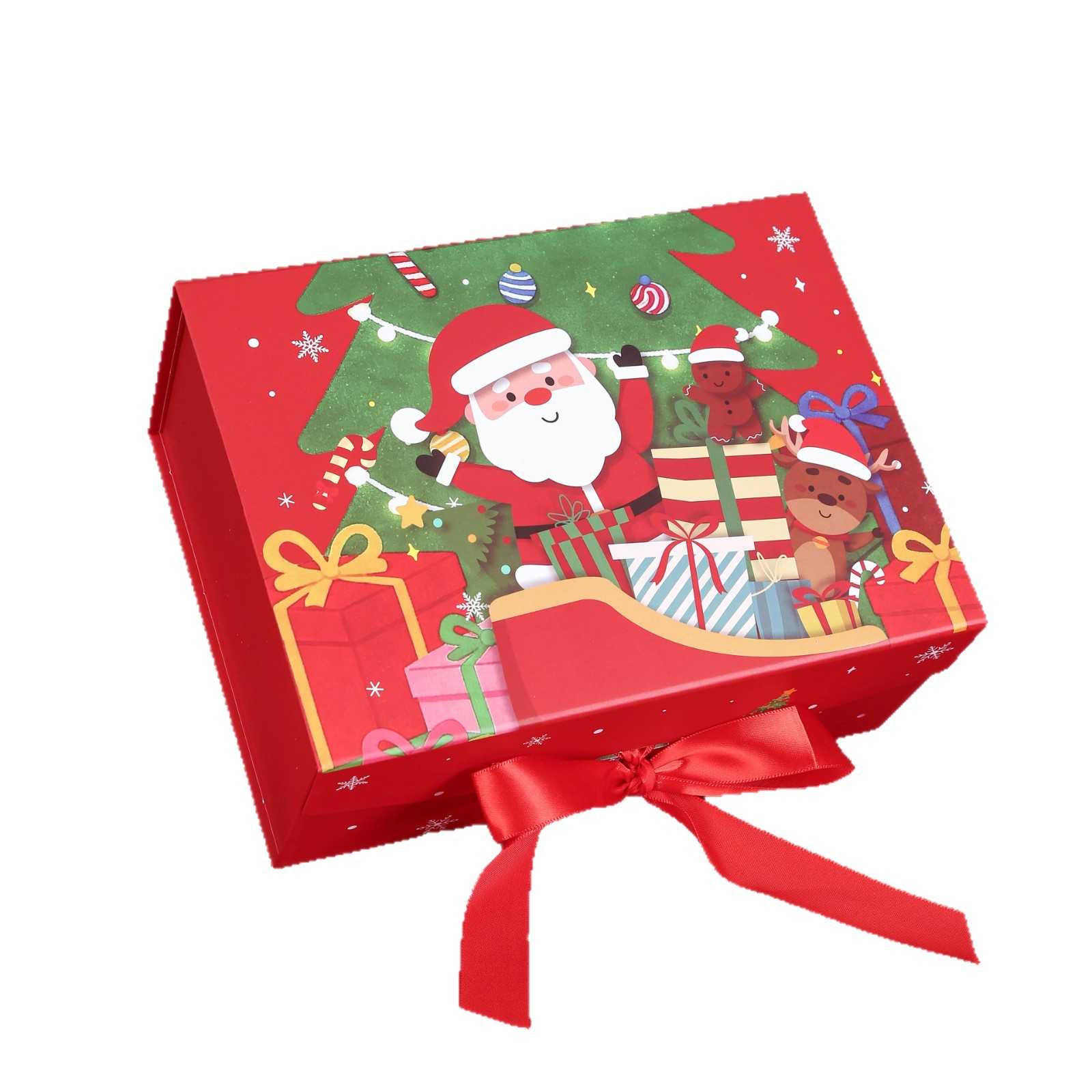 Wholesale of cross-border Christmas packaging boxes, one-piece folding packaging boxes, flip-top magnetic gift boxes from manufacturers