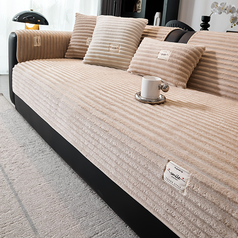 Cross-border hot-selling milk velvet sofa cushions, all-season solid color non-slip mats, floor mats, fabric and leather sofa covers