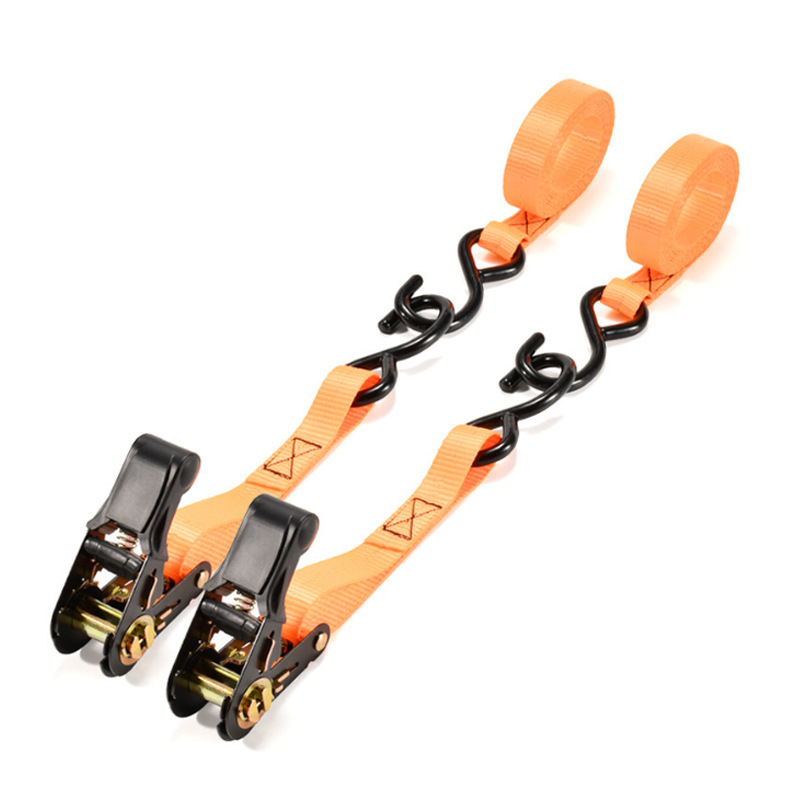 Amazon car and motorcycle double S-hook ratchet tensioner, logistics pallet, freight luggage fixed binding strap