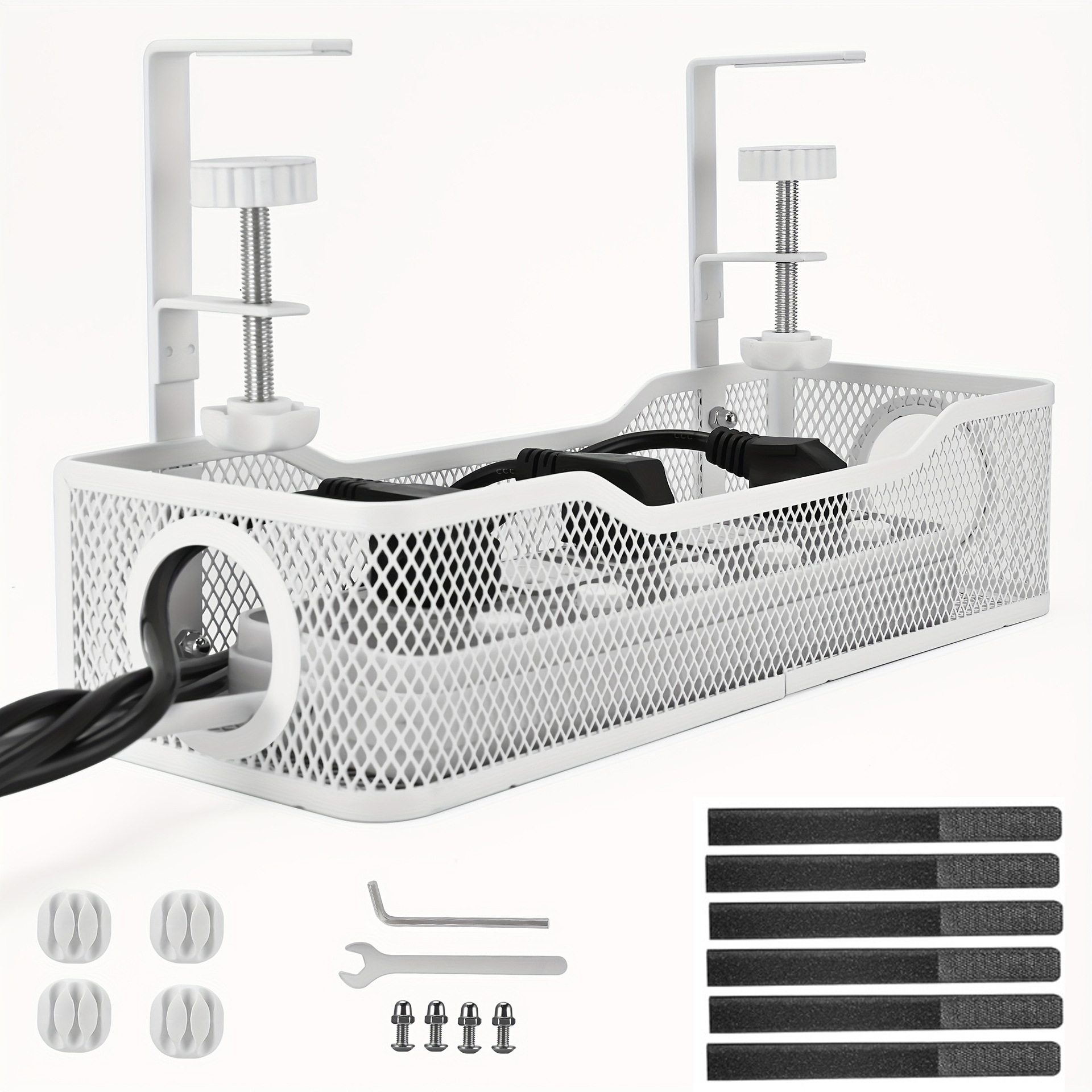 Cross-border Amazon under-desk cable management storage rack, cable tray organizer, cable management PDU socket power supply