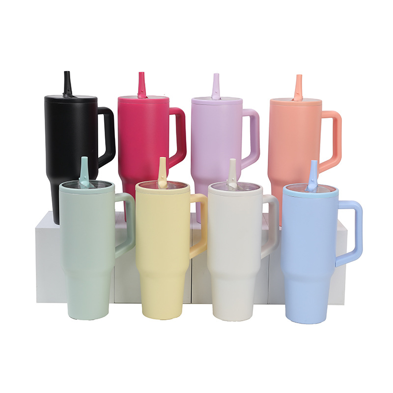 New minimalist 40oz double-walled thermos cup, wholesale available from one piece, vacuum insulated, leak-proof, folding spout, portable car cup.
