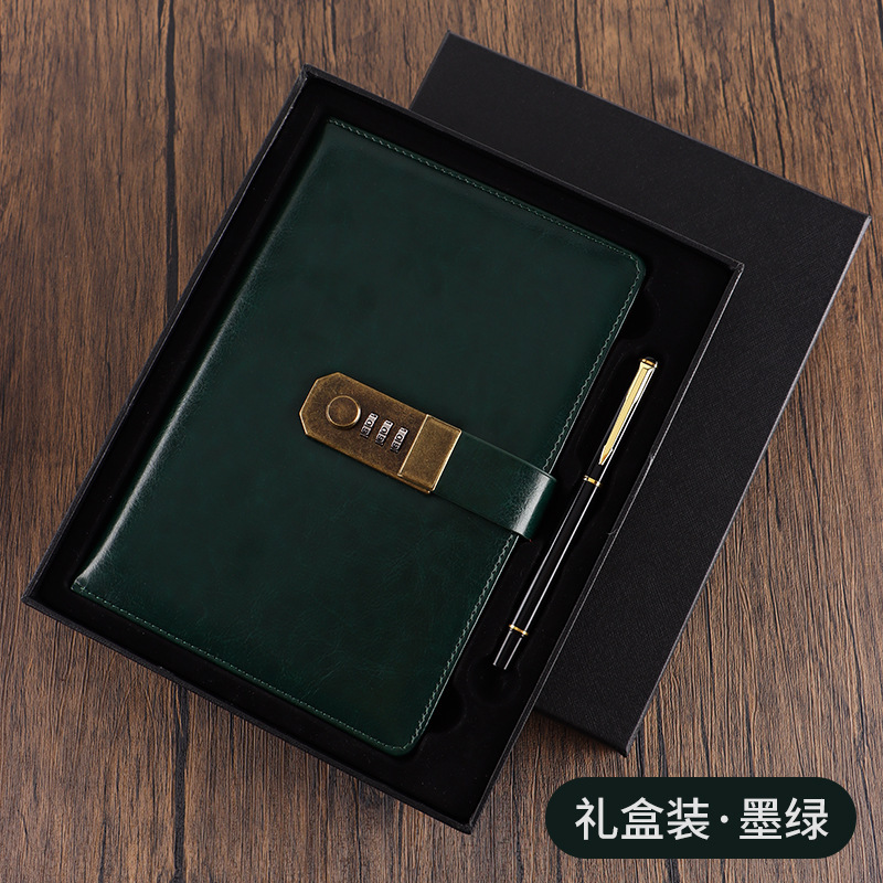 Password notebook with lock, diary, college student record book wholesale, creative notebook, customized logo gift box