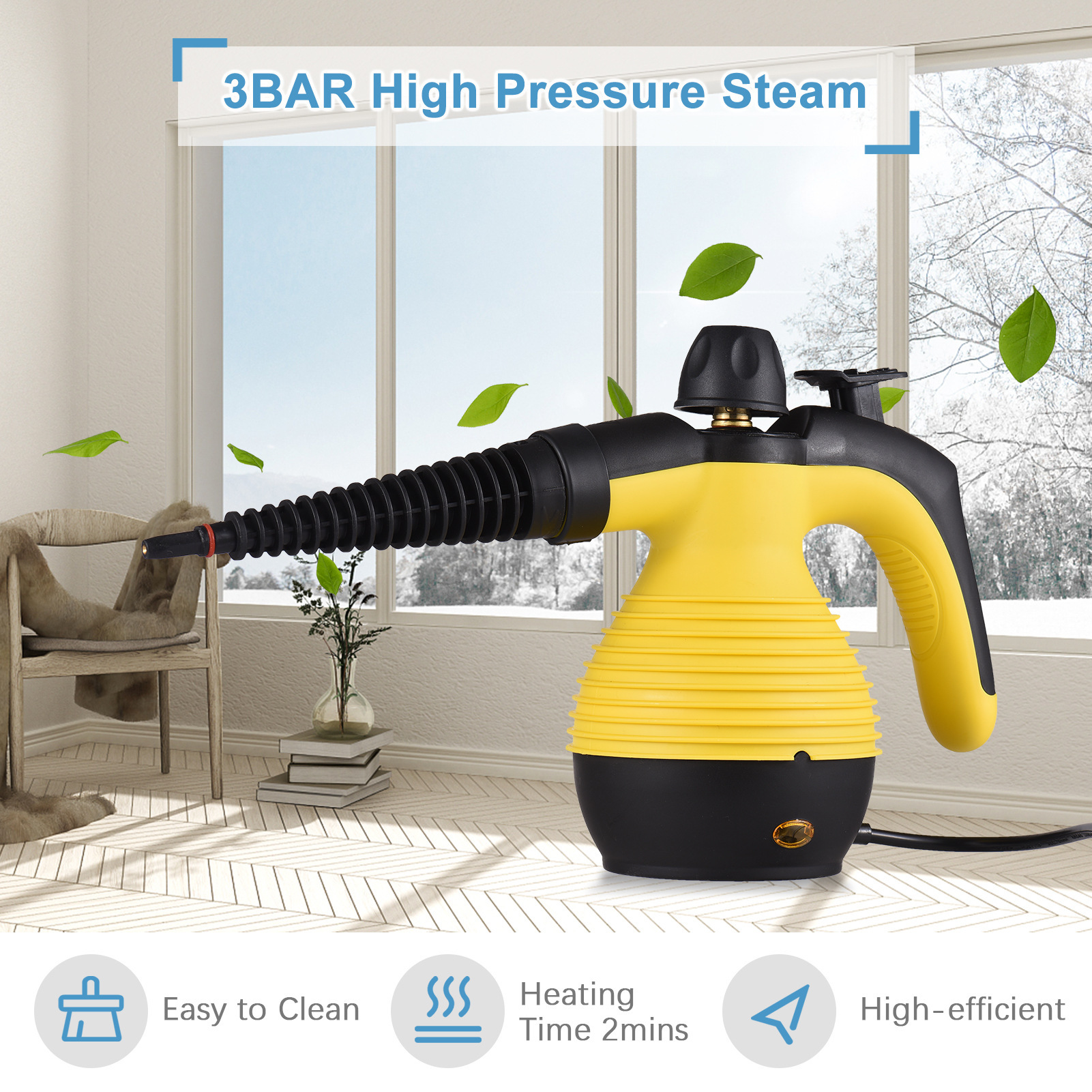 Cross-border high-temperature and high-pressure steam cleaner for air conditioners, kitchen exhaust hoods, and grease traps (1050W). Also includes a disinfection and cleaning function.