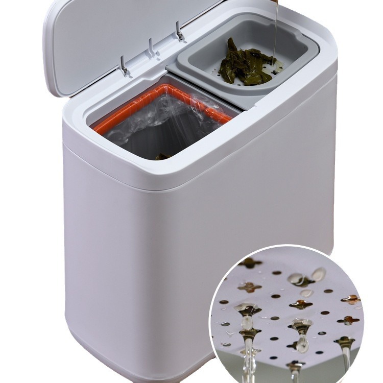 Dry-wet separation tea residue bucket, spring lid classification tea water bucket, Gongfu tea waste tea water storage magic tool, tea filter bucket