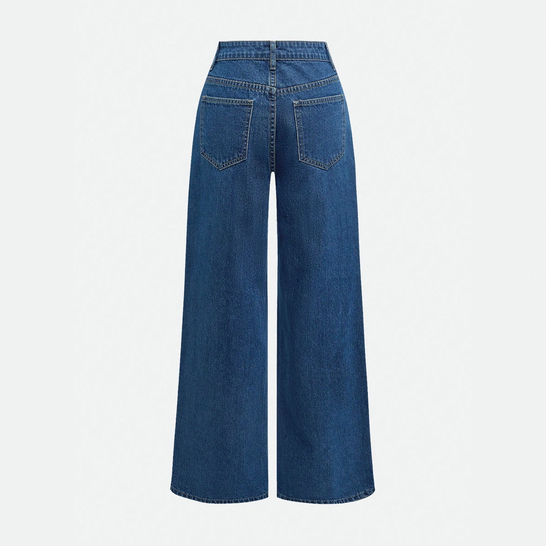This is a casual and loose women's jeans with a printed design, a midwidth and wide leg design for cross-border trade