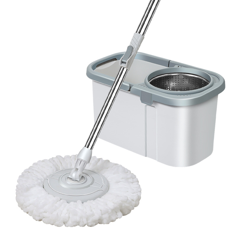 Rotating mop with bucket, hands-free cleaning, lazy person, all-in-one mop set, old-fashioned mop set, hand-pressing with wheels, gift mop bucket.