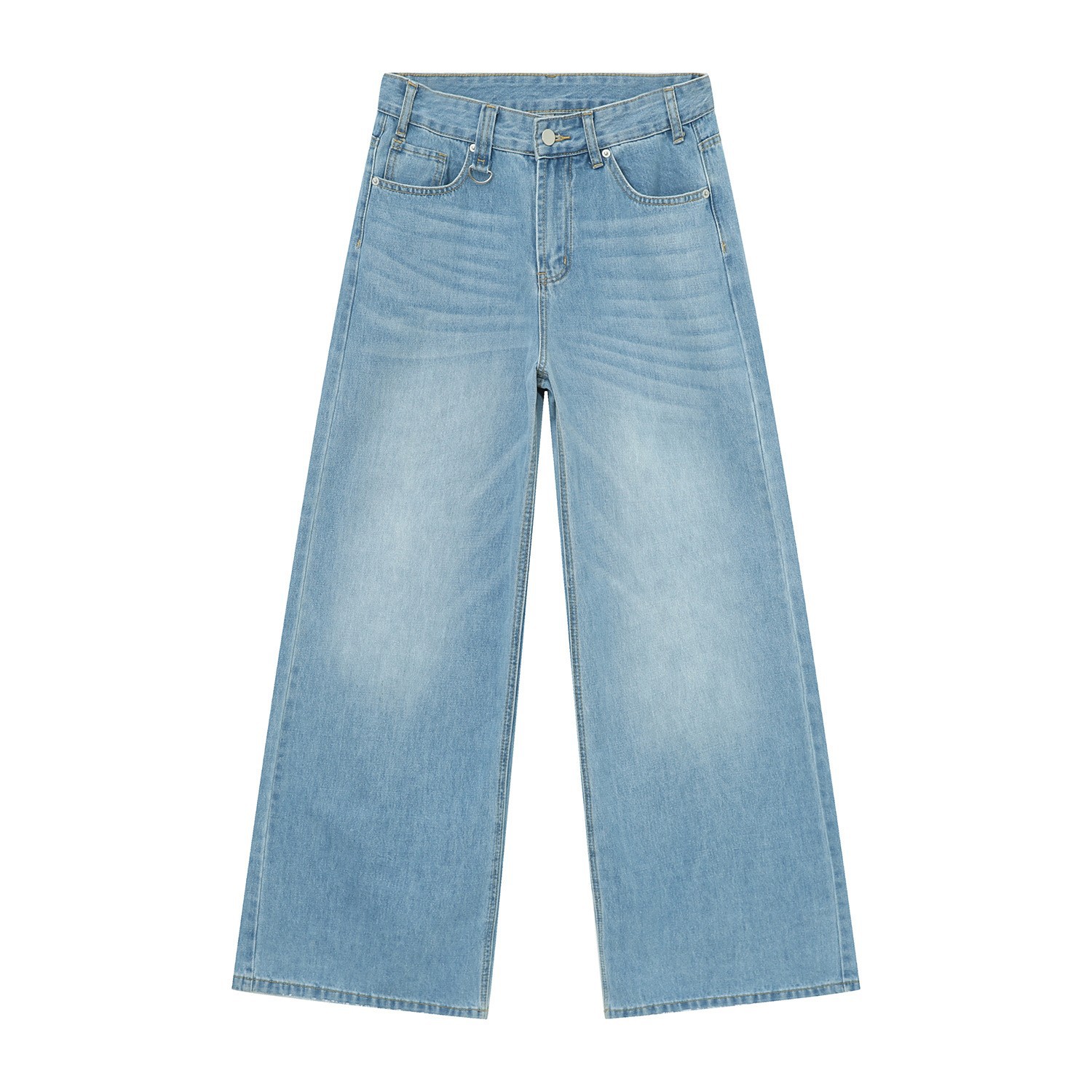 MTLCLOTHES men's Wear: Korean-style straight, wide-leg, versatile, distressed, sagging, floor-length loose and casual jeans in a trendy fashion