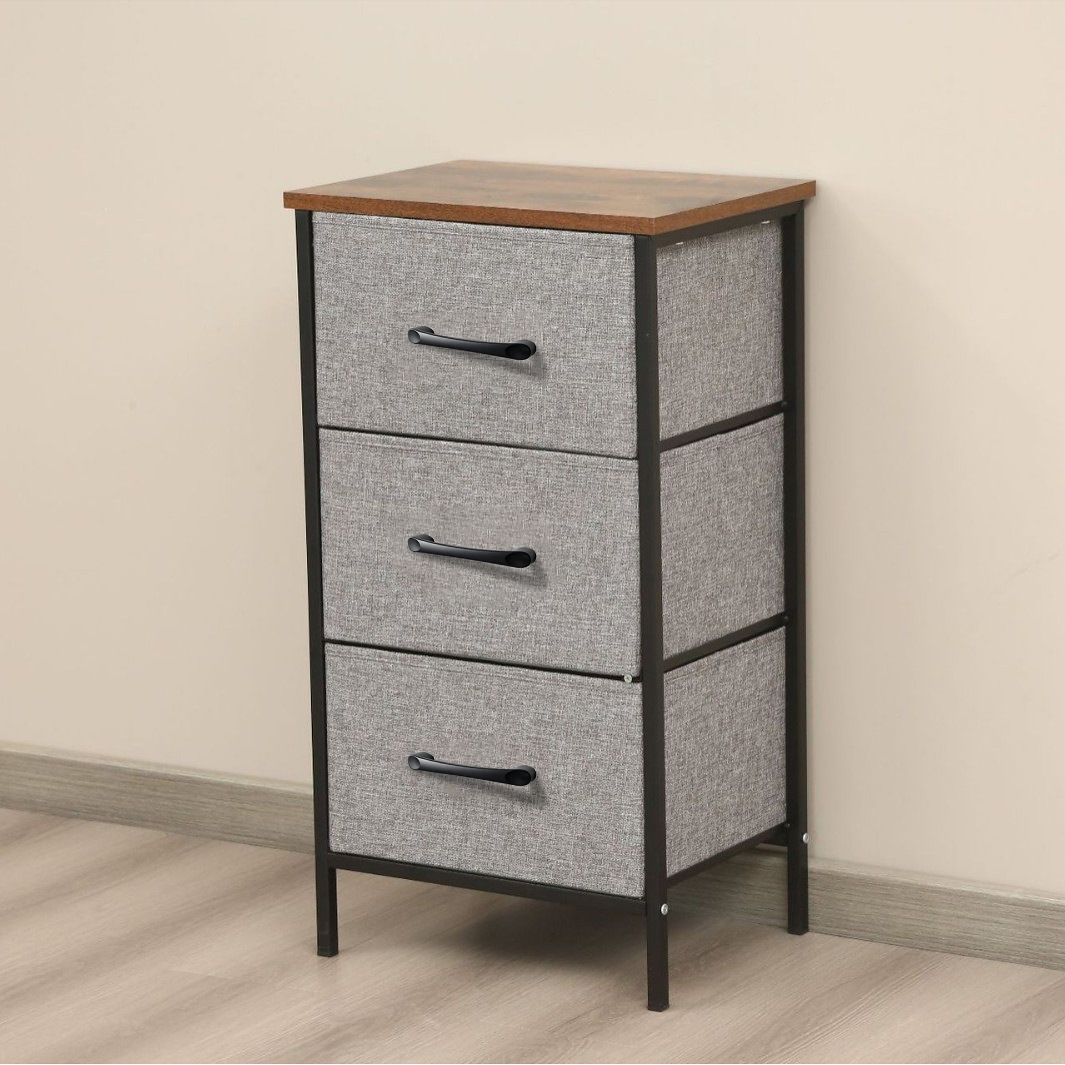 Fabric drawer-style storage cabinet for bedrooms, multi-layer assembly, multi-functional baby toy organizer.