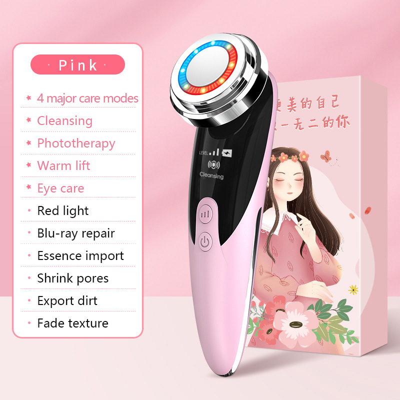 Ultrasonic warming and softening facial massager, beauty device for cleansing, refining and softening skin.