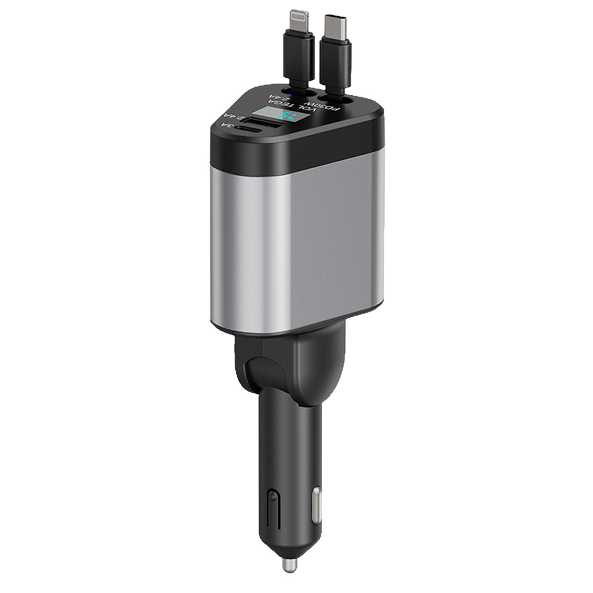 120W Super Fast Car Charger, 1-to-4 Extendable, Compatible with Huawei and Apple iPhone 16 Car Cigarette Lighters