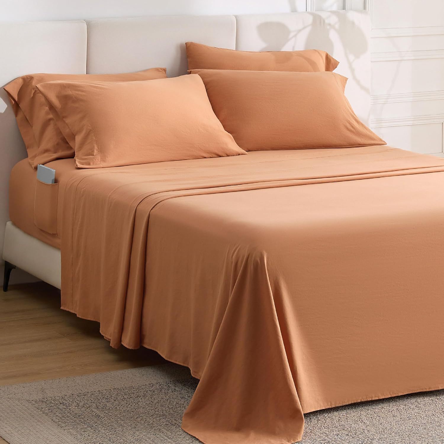 [Cross-border Factory Store] Single Bed Sheet for Dormitory/Home Use, Solid Color, Simple, Double Size Available, Brushed Finish