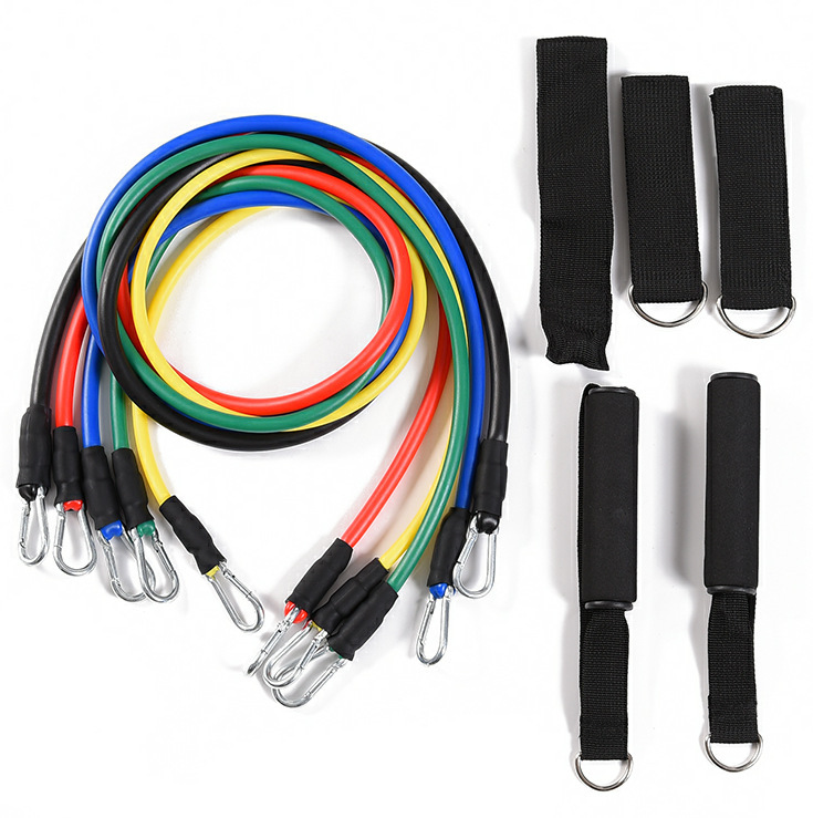 11-piece resistance band set for fitness strength training, multi-functional resistance band, chest muscle training, home use elastic rope