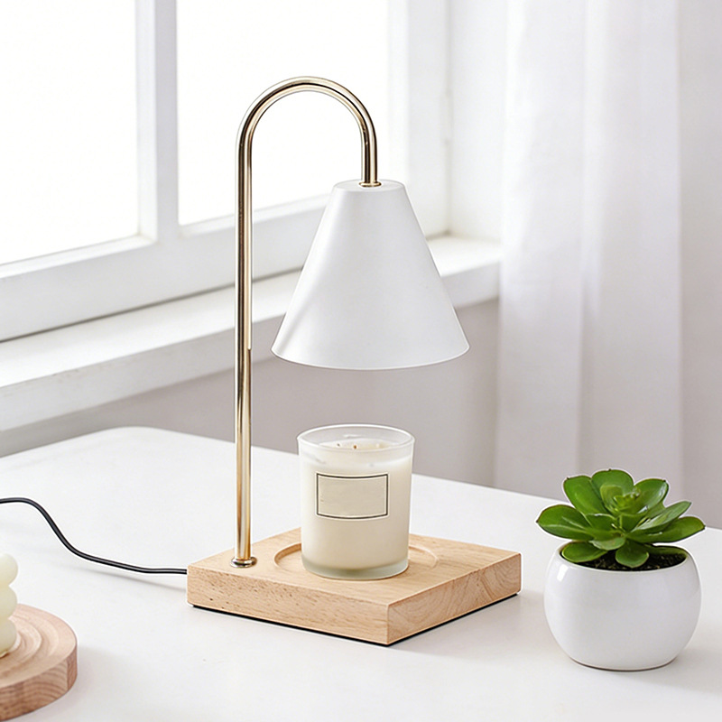 Cross-border Amazon wax lamp, bedroom bedside lamp, timerable, dimming, solid wood desktop, flameless aromatherapy lamp