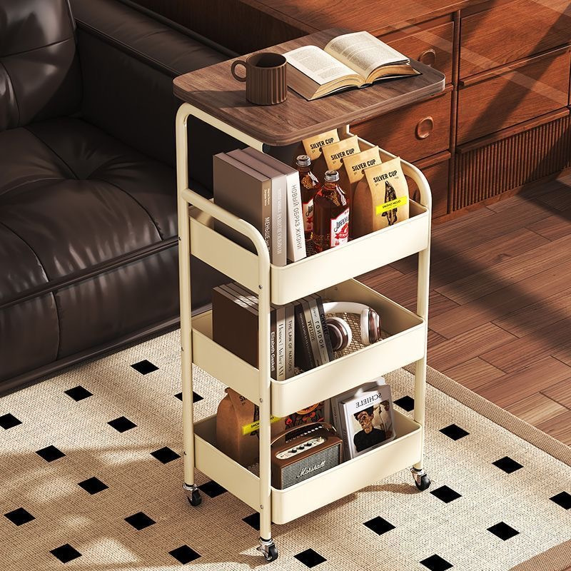 Storage trolley, snack rack, bedside table, coffee table, narrow storage rack, kitchen and bathroom mobile storage shelf